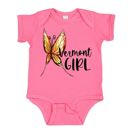 

Inktastic Vermont Girl- Butterfly Girls Baby Bodysuit