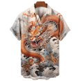thumbnail image 3 of Camisa de Año Nuevo 2024 para hombre, camisas de manga corta con cuello de solapa a la moda, blusas y camisas con estampado 3D de dragón geniales, 3 of 5