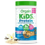 Orgain Kids Protein Powder Shake Mix, Vanilla Bean Ice Cream - 8g Dairy Protein, 22 Vitamins & Minerals, Fruit & Vegetable Blend, Gluten Free, No Soy Ingredients, Add Nutrients to Kids Snacks - 1lb