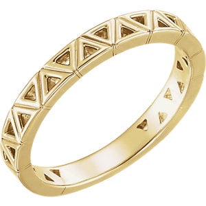 FB Jewels 14K Yellow Gold Stackable Geometric Ring Size 7