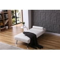 thumbnail image 4 of Button Tufted Back Convertible Chaise Lounger with Lumber Support Pillow, White Color, 4 of 4