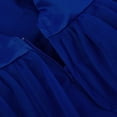 thumbnail image 4 of Uhnice Flower Girl Dress Satin V-Back Ball Gown for Wedding Party with Bowknot (Navy Blue, 7-8/130cm), 4 of 7