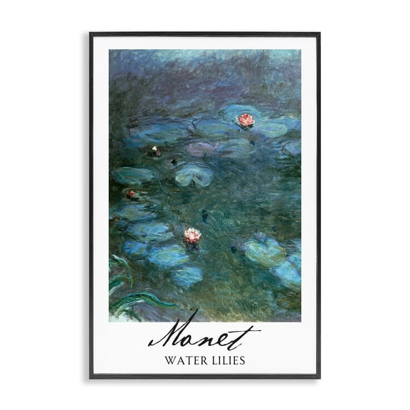 Stupell Industries Monet Water Lilies Black Framed Giclee Art, design by Vintage Hustle