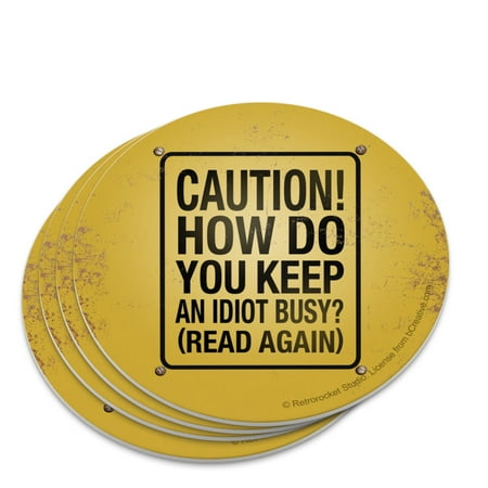 

How Do You Keep An Idiot Busy Read Again Novelty Coaster Set