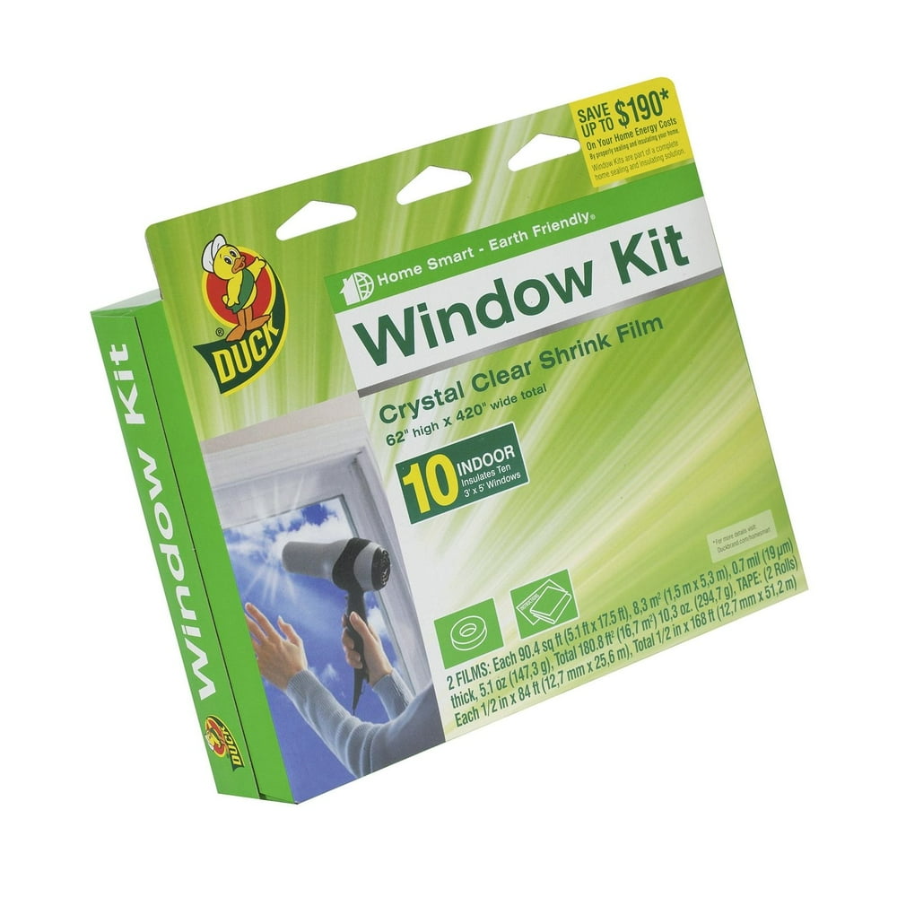Duck Brand Indoor 10Window Shrink Film Insulator Kit, 62Inch x 420