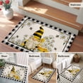 thumbnail image 5 of Spring Gnomes Entryway Rug 2'x3'&nbsp; Non Slip Front Door Mats, Farmhouse Bees Flowers Black White Plaid Entrance Rugs Indoor Outdoor Carpet, Washable Floor Mats Small Area Rug for Bedroom Kitchen, 5 of 8