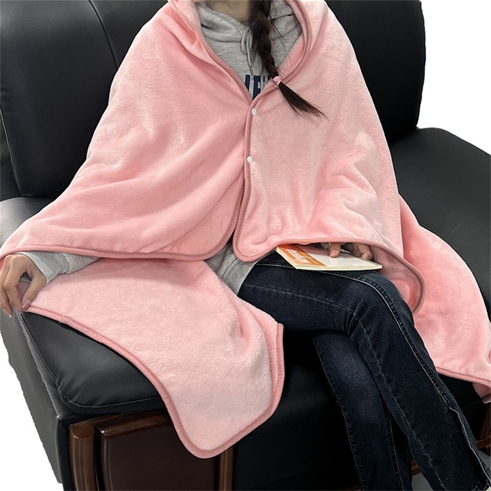 Heating Pad Heated Blanket Flannel Shawl Blanket Multi Functional Travel Blanket Throw Pillow Purpose Nap Blanket Embroidered Foldable Cape 100×150Cm