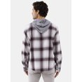 thumbnail image 2 of No Boundaries Men's & Big Men's Hooded Long Sleeve Flannel Shirt, Sizes XS-5XL, 2 of 5