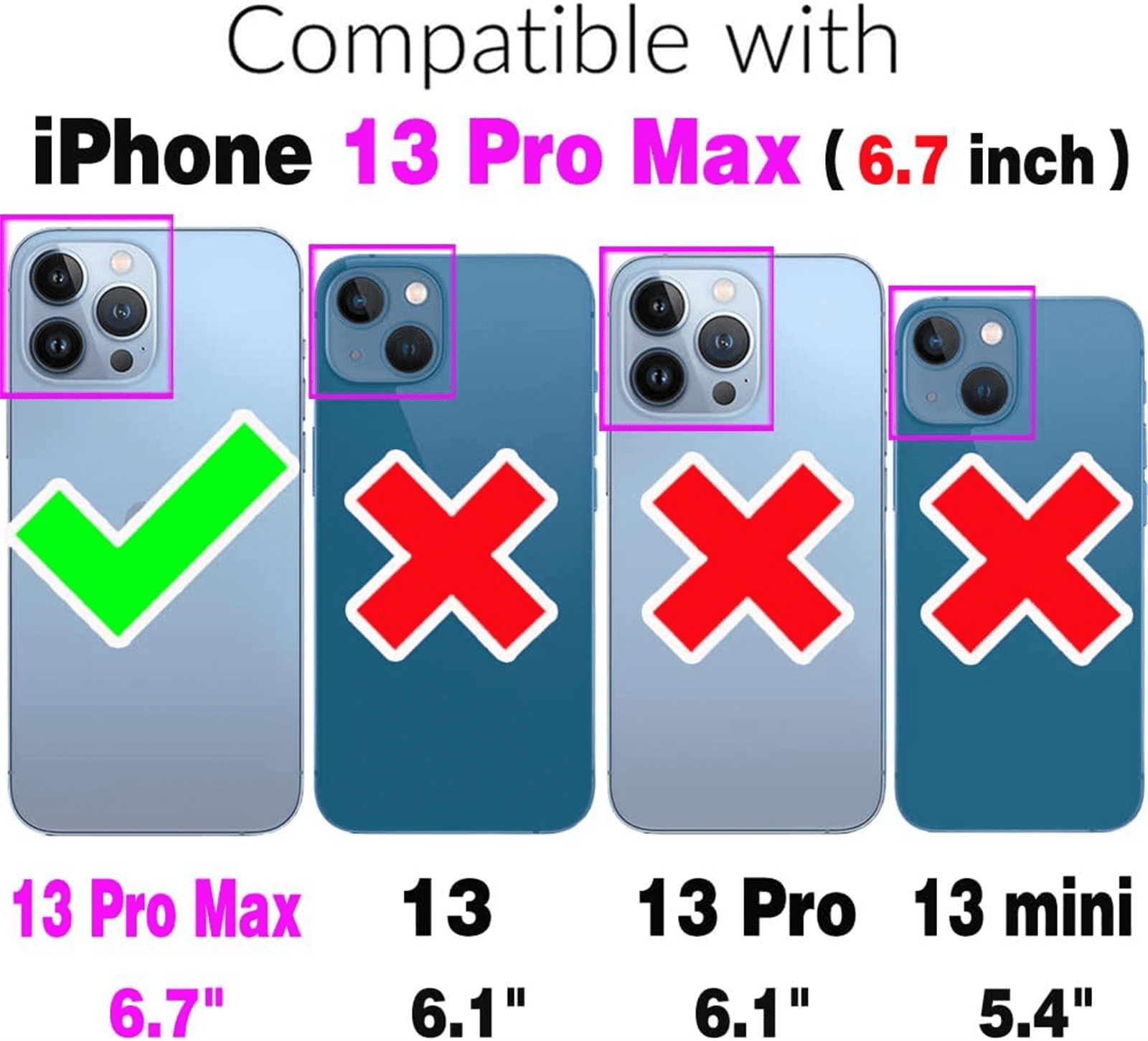 Asuwish Wallet RFID Blocking PU Leather Cell Phone Case with Tempered Glass Screen Protector, Wrist Strap for iPhone 13 Pro Max, Purple