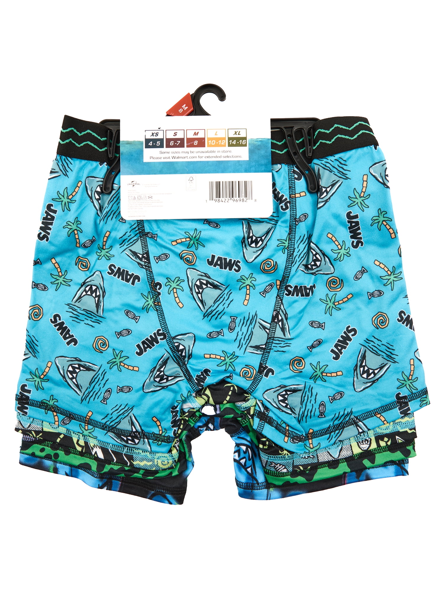 Jaws Boys Boxer Brief Underwear, 4-Pack, Sizes XS-XL
