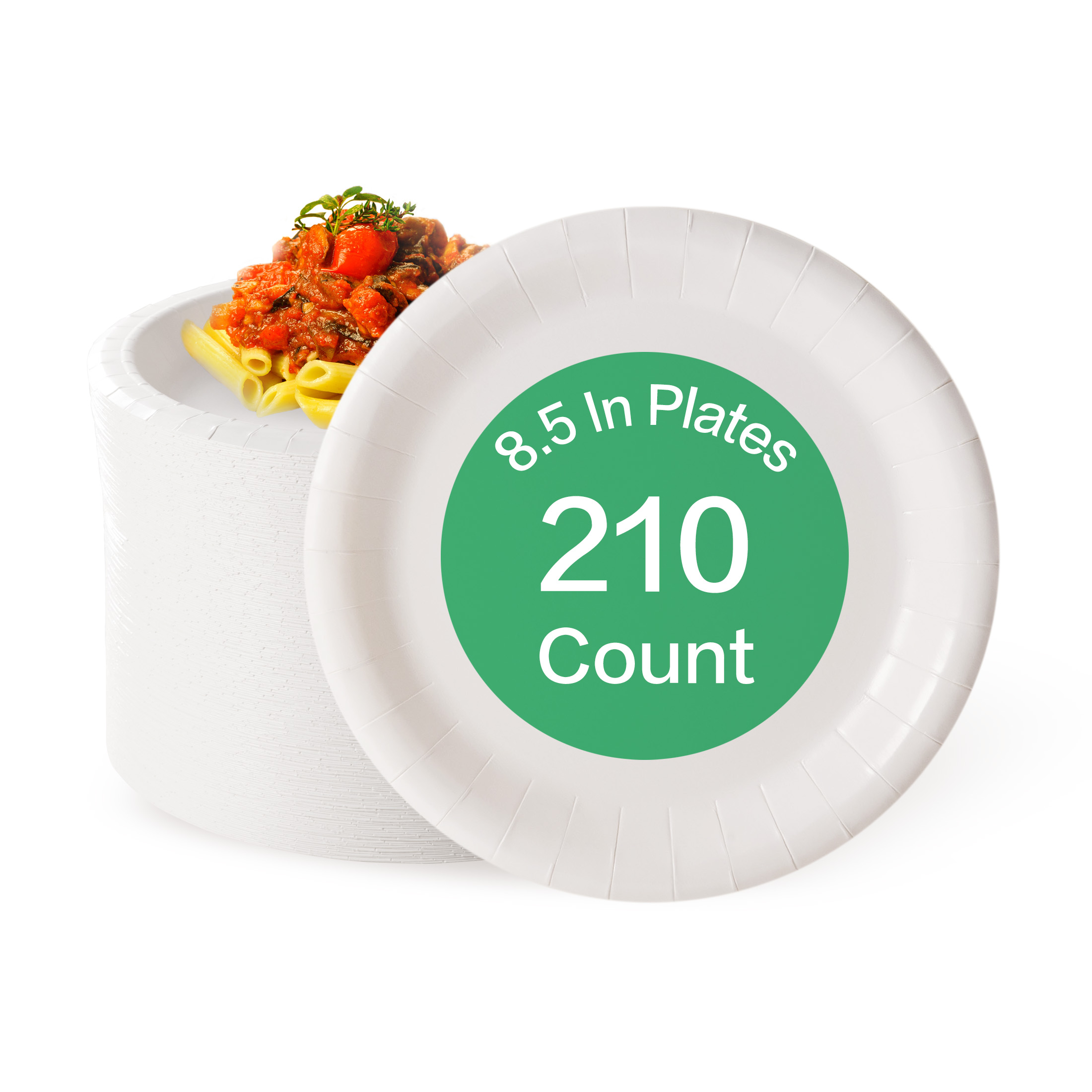 Ecorigin 8.5 Inch Paper Plates, Dinner Size Plates, Everyday Use Plates