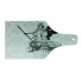 thumbnail image 1 of Retro Cutting Board, Athena on Baroque Background Greek Woman on Classic Damask Pattern, Decorative Tempered Glass Cutting and Serving Board, Wine Bottle Shape, Pale Turquoise Black, by Ambesonne, 1 of 1