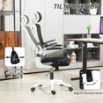 thumbnail image 4 of Adjustable Black Mesh Office Chair with Lumbar Support & Headrest - Ergonomic Computer Desk Chair, 48" High, Breathable & Swivel Task Chair for Home Office, 4 of 7