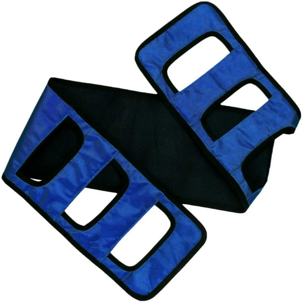 Transfer Belt Transfer Sling - Padded Gait Belt - Heavy Duty Patient Lift, Mobility Standing and Lifting Aid for Disabled, Elderly, Injured - Safely Move from Bed and Wheelchair (Blue)