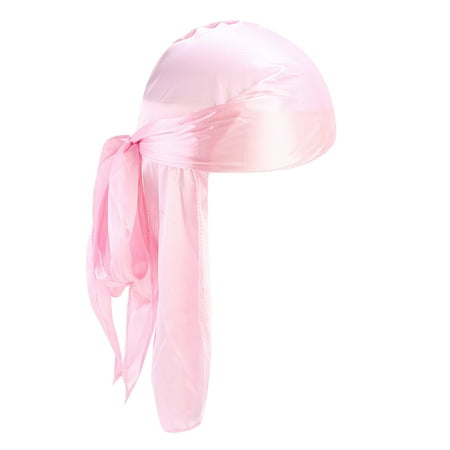 

Heiheiup Women s Foldable Color Headband Silky Hat Bundle With Long Stretchy Tail And Wide Straps Loss Caps Warm Baseball Cap