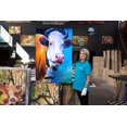 thumbnail image 4 of Startonight Canvas Wall Art Abstract - Cow with a Bell, Blue Background Painting - Large Artwork Print for Living Room 32" x 48", 4 of 6