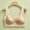 Beige, variant on ZHENHONG Front Snap Closure Bras for Women Floral Print Full Coverage Wavy Trim V Neck Bra Comfort Wireless Bralette Wireless Bras for Women