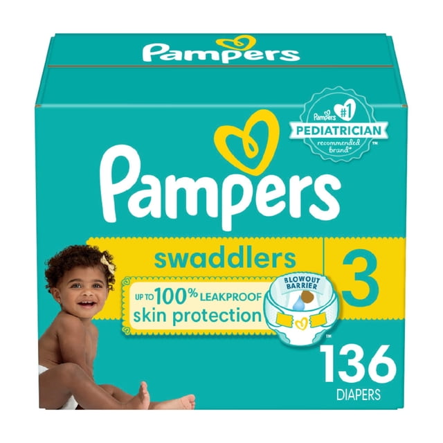 Pañales Pampers, tamaño 3, 136 unidades, ultrasuaves