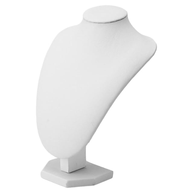 Collar organizador de joyería Yuyangstore Porta collar busto Poliuretano blanco 21x15cm