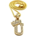 thumbnail image 3 of Icemond Rhinestone Studded Crown Small Initial Alphabet Letter Pendant Necklace 18" Box Chain Necklace in Gold Tone or Silver Tone, 3 of 5