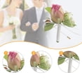 thumbnail image 5 of yotijay Men Wedding Boutonniere Artificial Brooch Pin for Best Men Groom Anniversary Pink, 5 of 8