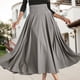thumbnail image 1 of Falda Vestido Casual MujerFalda Drapeada con Bolsillos Viajes de Verano (Gris Claro XXL) Kuymtek Gris claro T XXL para Mujer, 1 of 6
