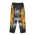 thumbnail image 5 of Disketp Autumn Harvest Pumpkins Print Women'S Comfy Pajama Pants Casual Drawstring Palazzo Lounge Wide Leg Pants, 5 of 9