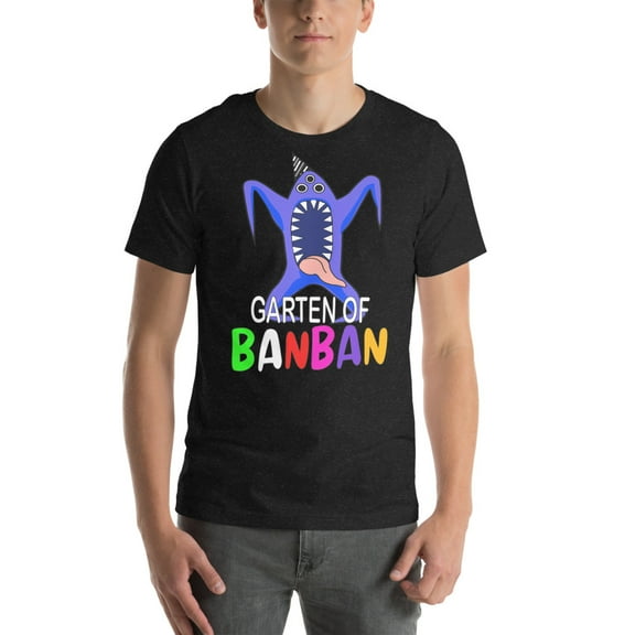 Garten of Banban T-shirt Design – Unique & Playful Cartoon Characters (Black Heather, XS)