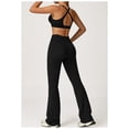thumbnail image 2 of AEXTO 2 Piece Women's Workout Sets  V Neck Sports Bra High Waisted Flared Leggings Set, 2 of 5