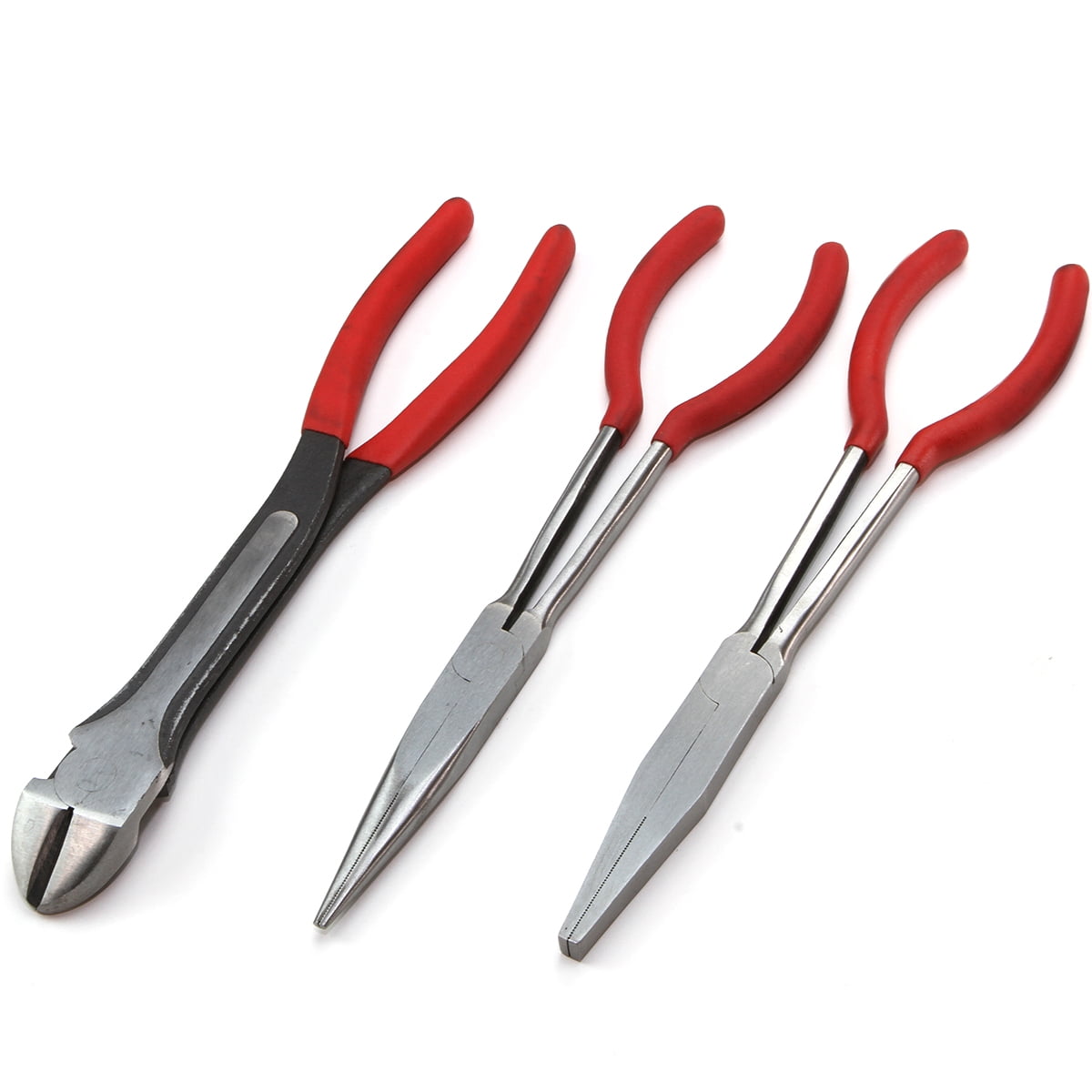 XtremepowerUS 9PC 11" Long Reach Professional Plier Set, With Pouch, For Narrow & Limited Spaces