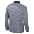 thumbnail image 3 of Men's Colosseum Navy West Virginia Mountaineers Striped Quarter-Zip Top, 3 of 3