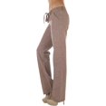 thumbnail image 3 of ToBeInStyle Women's Cozy Linen-Cotton Blend Heather Dye Pants - Mocha - Medium, 3 of 7