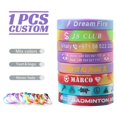 thumbnail image 2 of 1 pulsera de silicona personalizada de varios colores con grabado en relieve, pulseras con identificación SOS grabadas para niños perdidos, 2 of 5