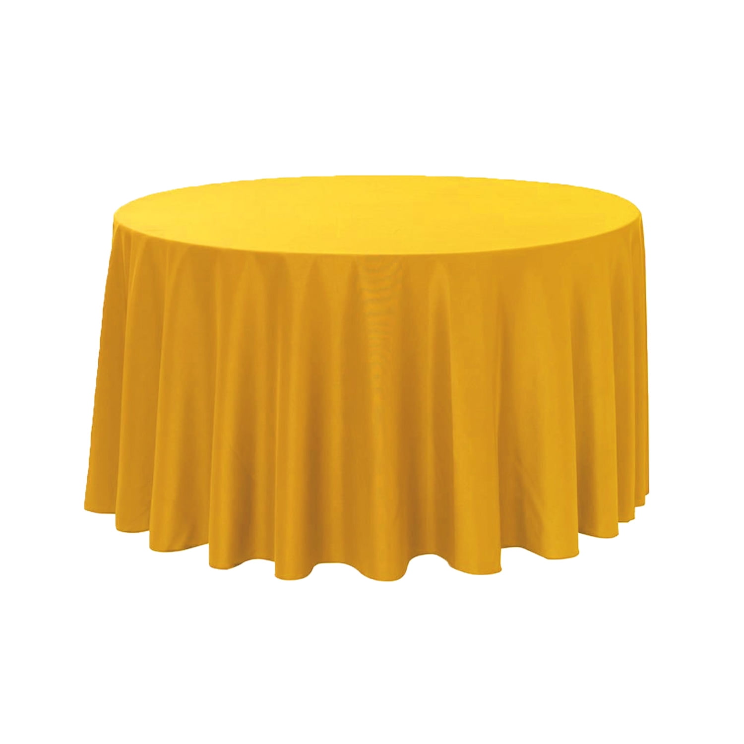 108 Inch Round Polyester Tablecloth Gold