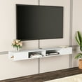 thumbnail image 2 of WAMPAT 70 inch Floating TV Stand Wall Mounted, White FLoating Entertainment Center TV Shelf for 75 inch TV, 2 of 4