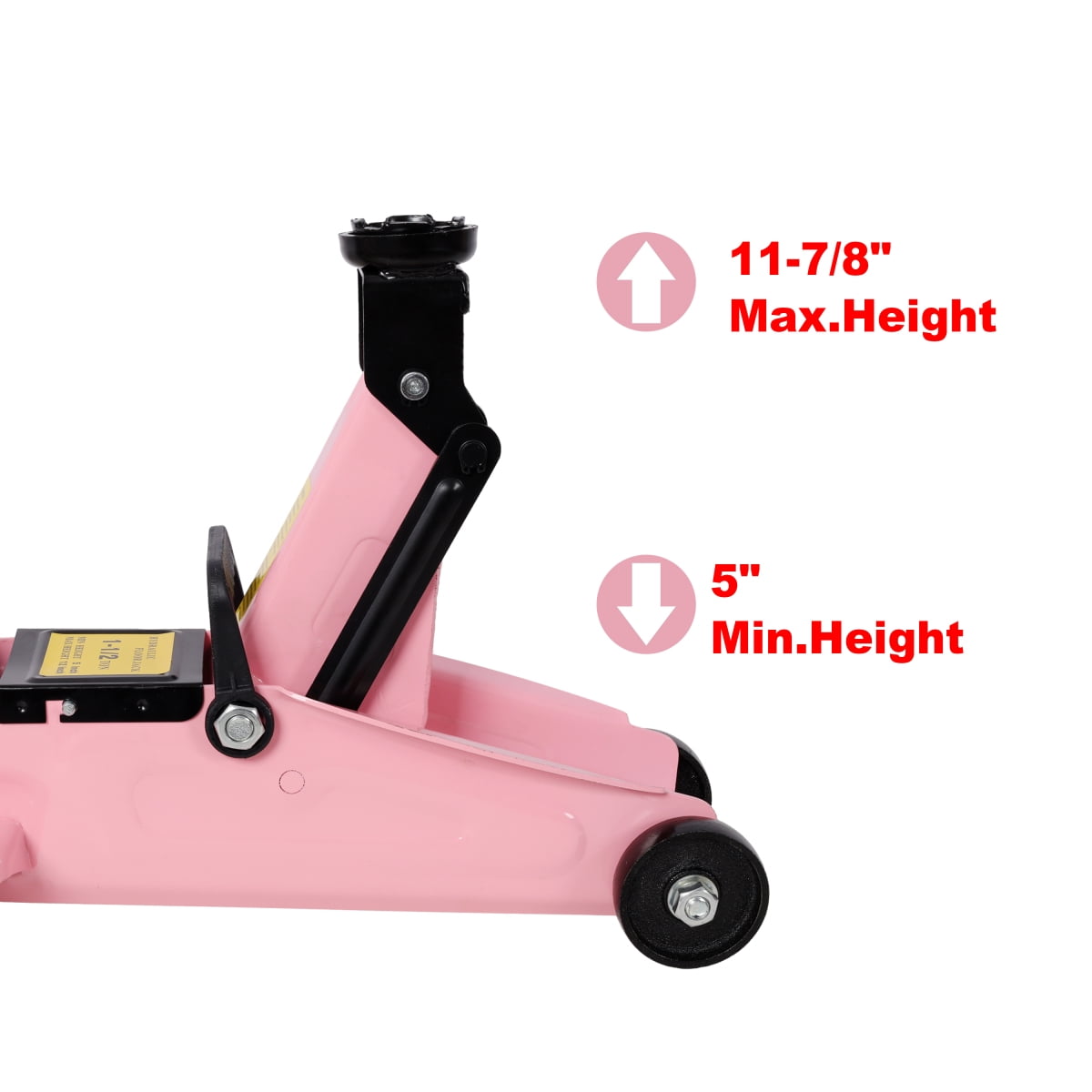 LuckyNote 1.5 Ton Low Profile Floor Jack with Case, Pink Hydraulic Car Jack, 5“-11.8” Lift Range & 3300 lbs Capacity for Cars, SUVs