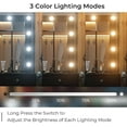 thumbnail image 3 of Yanosaku Lighted Vanity Desk with Mirror, 12 LED Lights, 11 Drawers, Adjustable Brightness, Stool with Charging Port, 3 of 8