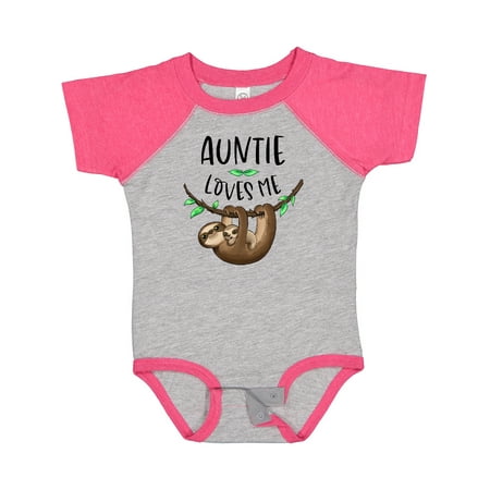 

Inktastic Auntie Loves Me Cute Sloth and Baby Gift Baby Boy or Baby Girl Bodysuit