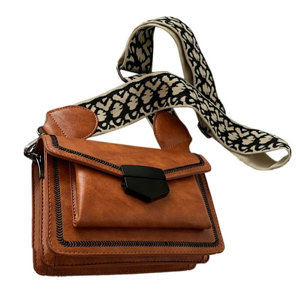 Bolso de un solo hombro para mujer, bolso de mensajero de piel sintética para citas, bolso de mensajero con forma retro