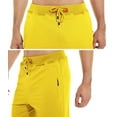 thumbnail image 4 of Tyhengta Mens Shorts Casual Comfortable Workout Shorts Drawstring Zipper Pockets Elastic Waist Yellow 34, 4 of 8