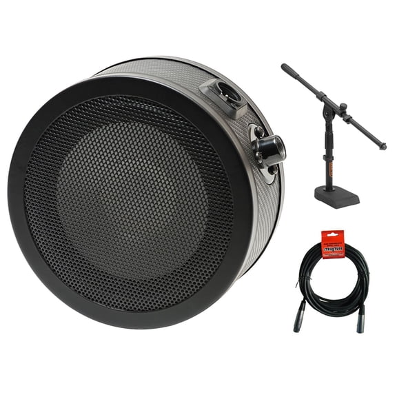 SOLOMON MiCS LoFReQ Dynamic Capture Mic (Black) with MS-5340 Kick Microphone Stand & XLR Cable Bundle