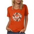 thumbnail image 1 of Dadaria Hauts Femme Chemise Orange Manches Courtes T-Shirt Col Rond Été Chandail Blouses 2TG, 1 of 5