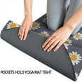 thumbnail image 3 of Gray Daisy Flower Pattern Hot Yoga Mat Towel Non Slip for Hot Yoga - Quick-Drying Yoga Mat Cover with 4 Corner Pockets with Travel Bag - Hot Yoga Towel Non Slip 74"x26", 3 of 6