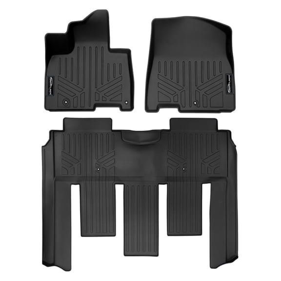 SMARTLINER 2 Rows Custom Fit Floor Liners Compatible with 2022 - 2026 Kia Carnival 7 Passenger