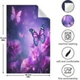 thumbnail image 2 of Coolnut Purple Butterfly Kitchen Towels, 18 x 28 Inch Super Soft and Absorbent Dish Cloths for Washing Dishes, 1 PCS Reusable Multi-Purpose Microfiber Hand Towels for Kitchen, 2 of 5