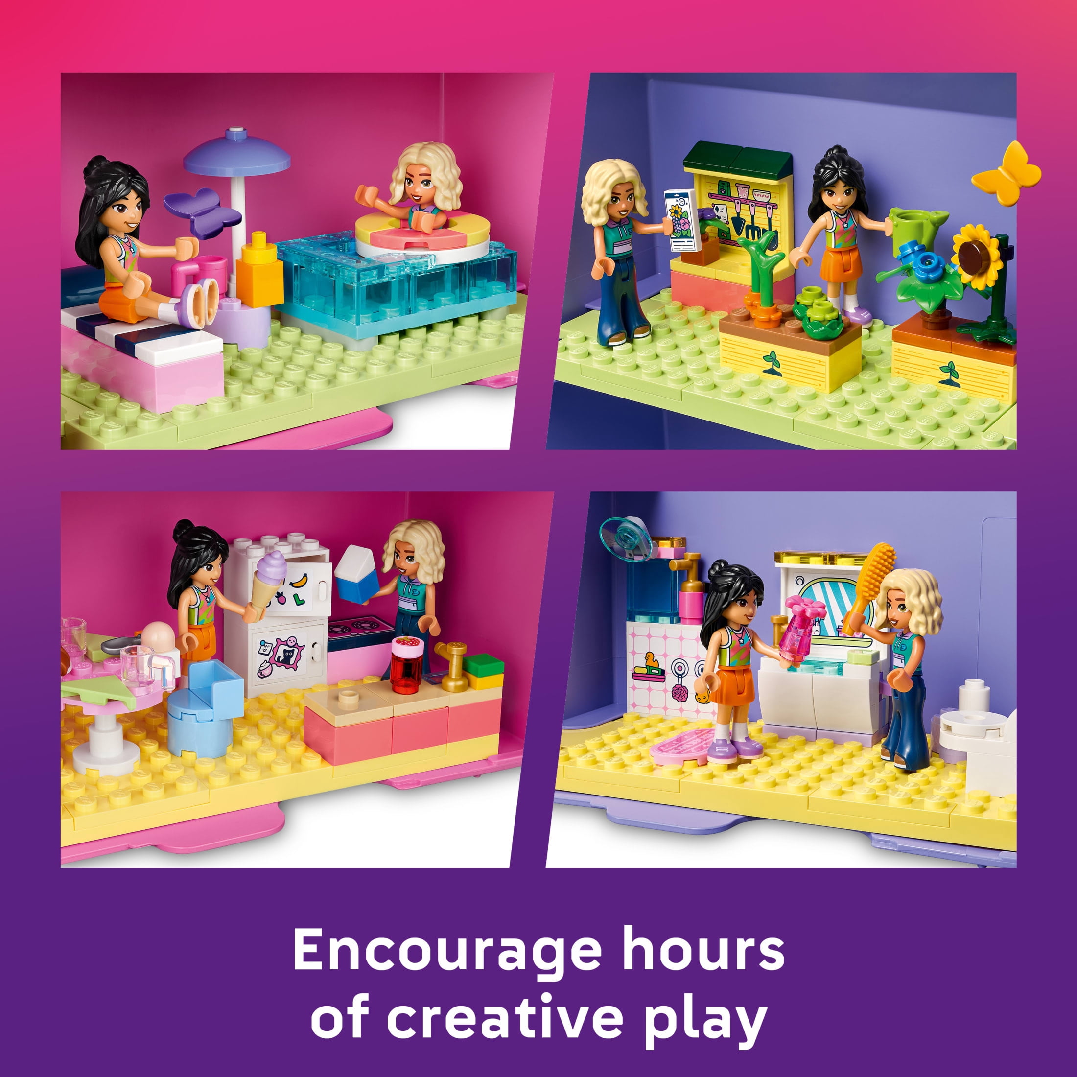LEGO Friends Creative Dollhouse Suitcase - Building Toy for Girls & Boys, Ages 6+ - Portable Dollhouse Set with 8 Rooms & 2 Minidolls - Gift for Kids - 42697