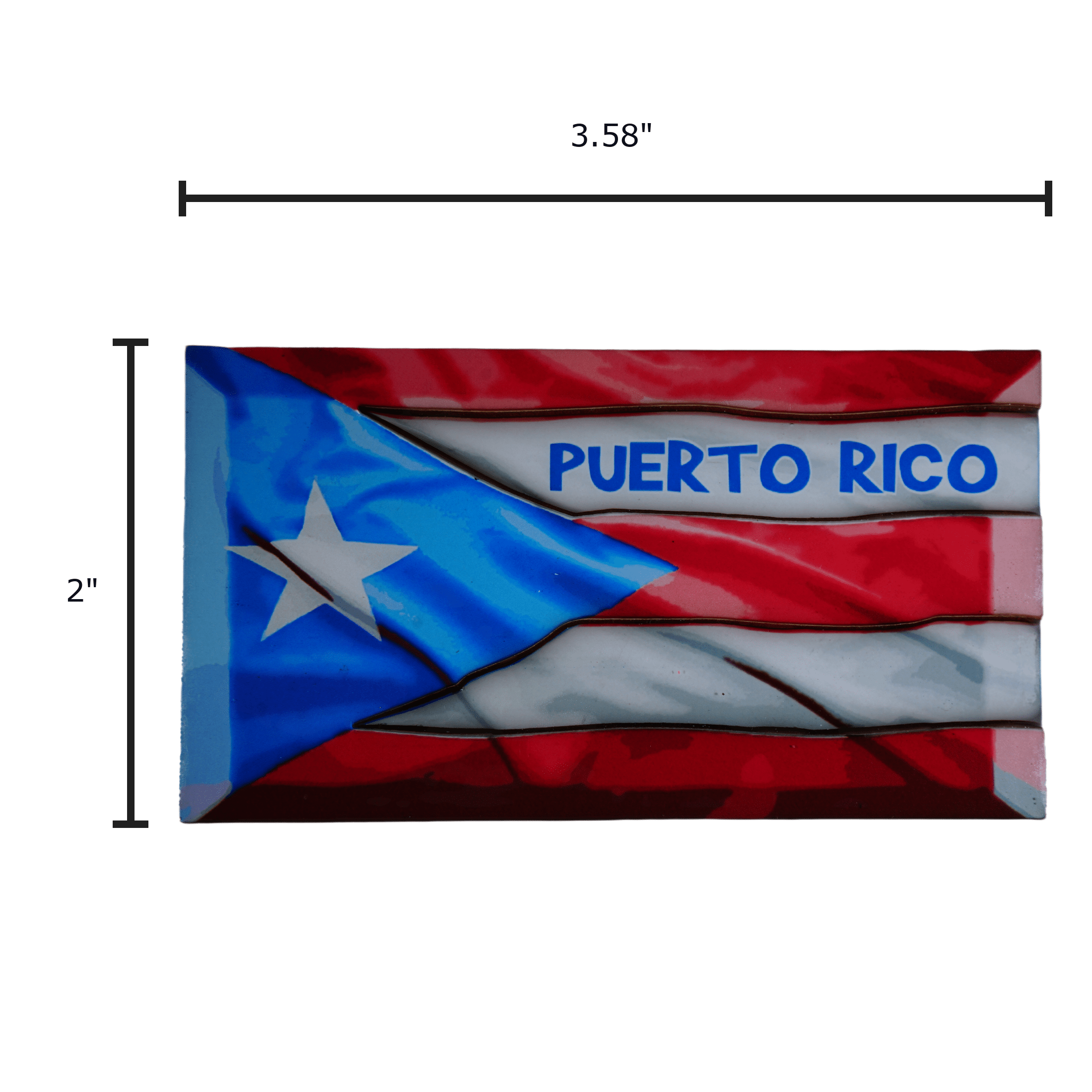 Mrj Souvenirs Imán Souvenir 3d Bandera  De Puerto Rico