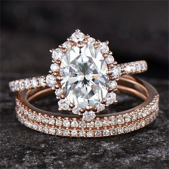 YYKihy European And American Punk 1 Wedding Ring Light Six Zircon Couple Engagement And Proposal Ring