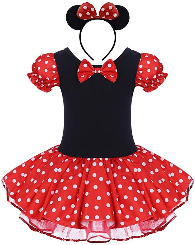 Kids Toddler Girls Minnie Mouse Cosplay Costume Tutu Dress Party Outfit Headband 