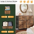thumbnail image 4 of LIFERECORD 8 Drawers Dresser, Fabric Closet Chests Storage Organizer Tower with Wooden Top Metal Frame for Bedroom Living Room Hallway Entryway, Brown, 4 of 7
